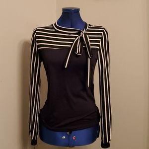 Black and white blouse